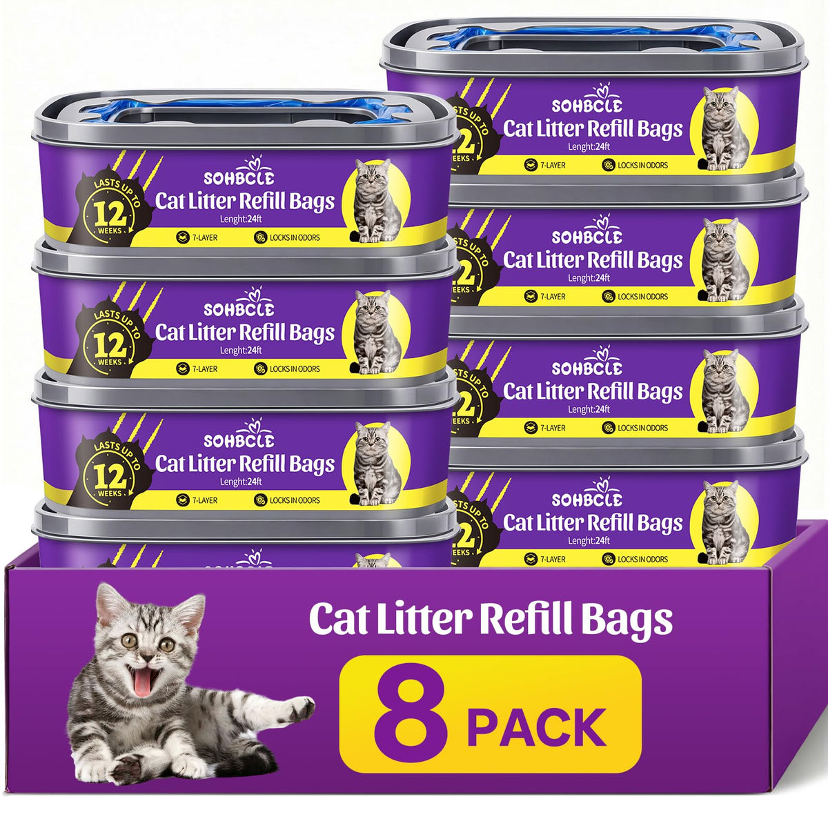 SOHBCLE Genie-compatible 8-pack refills for quick replacement