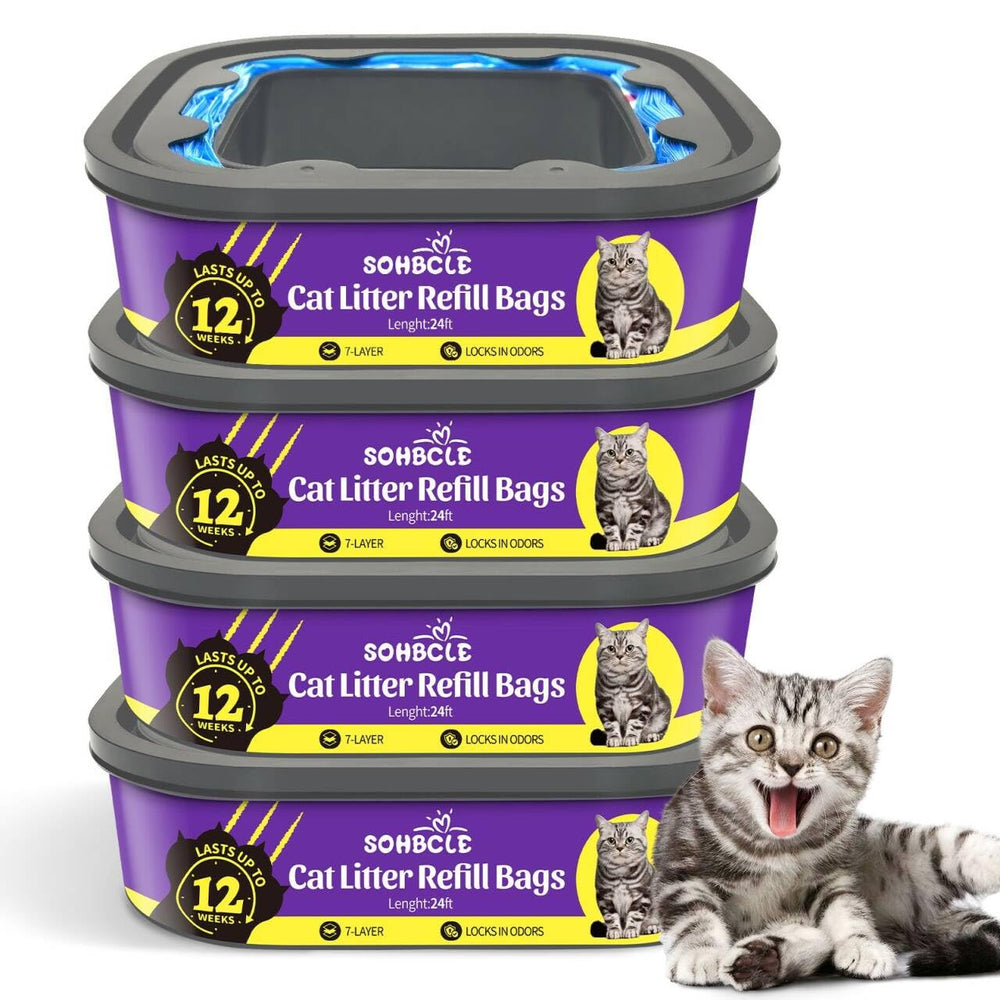 SOHBCLE cat litter refill bags for Genie Standard refills with strong odor containment.