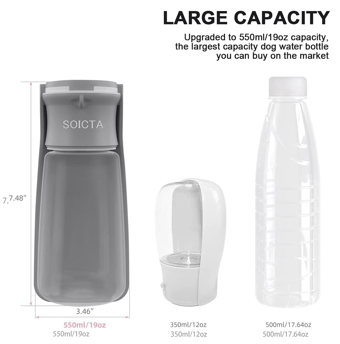 SOICTA collapsible dog water bowl in travel setup.