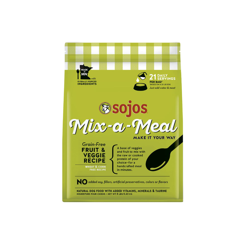 Sojos Mix-A-Meal base with vegetables and fruit ready for rehydration