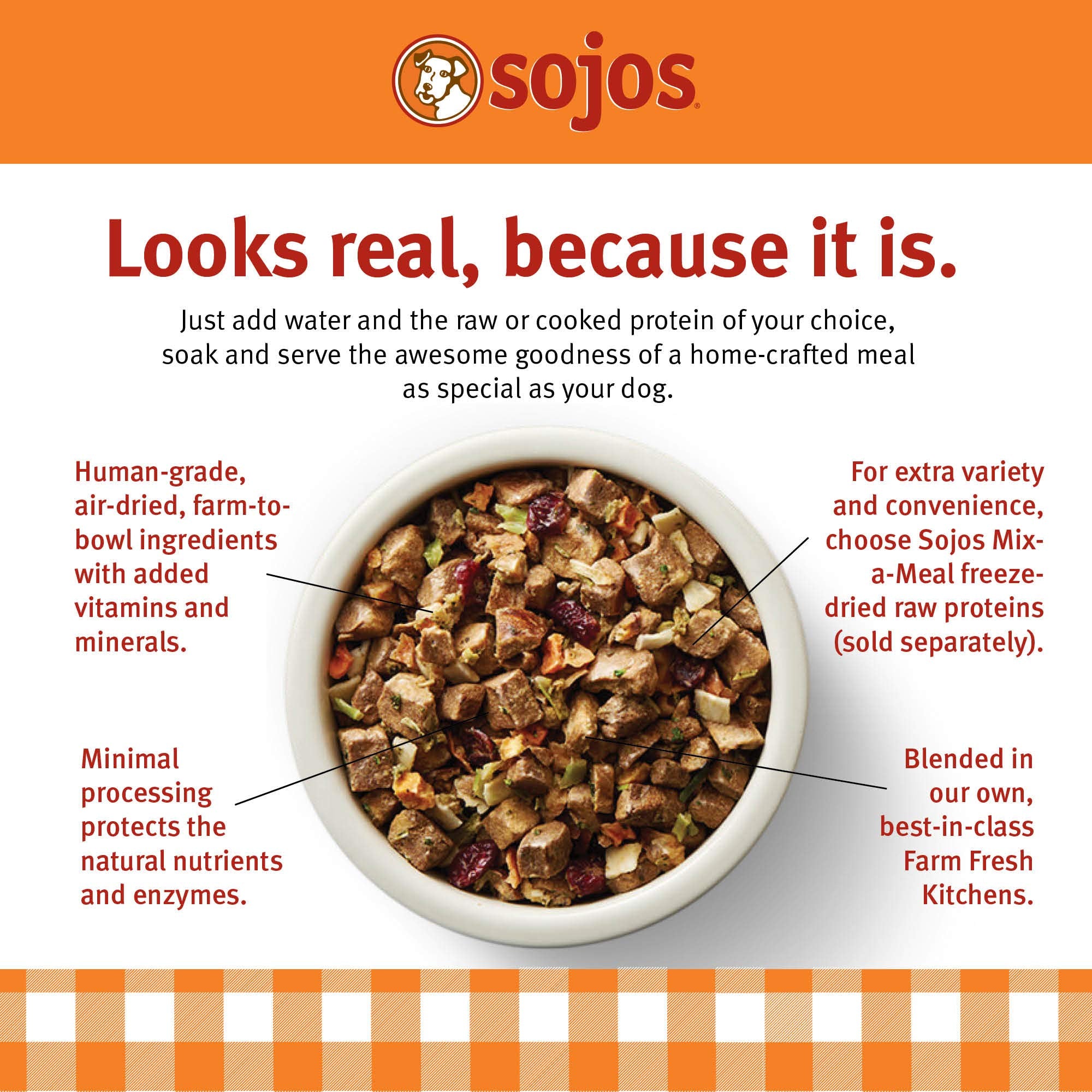 Sojos Mix-A-Meal raw protein option for customizable meals