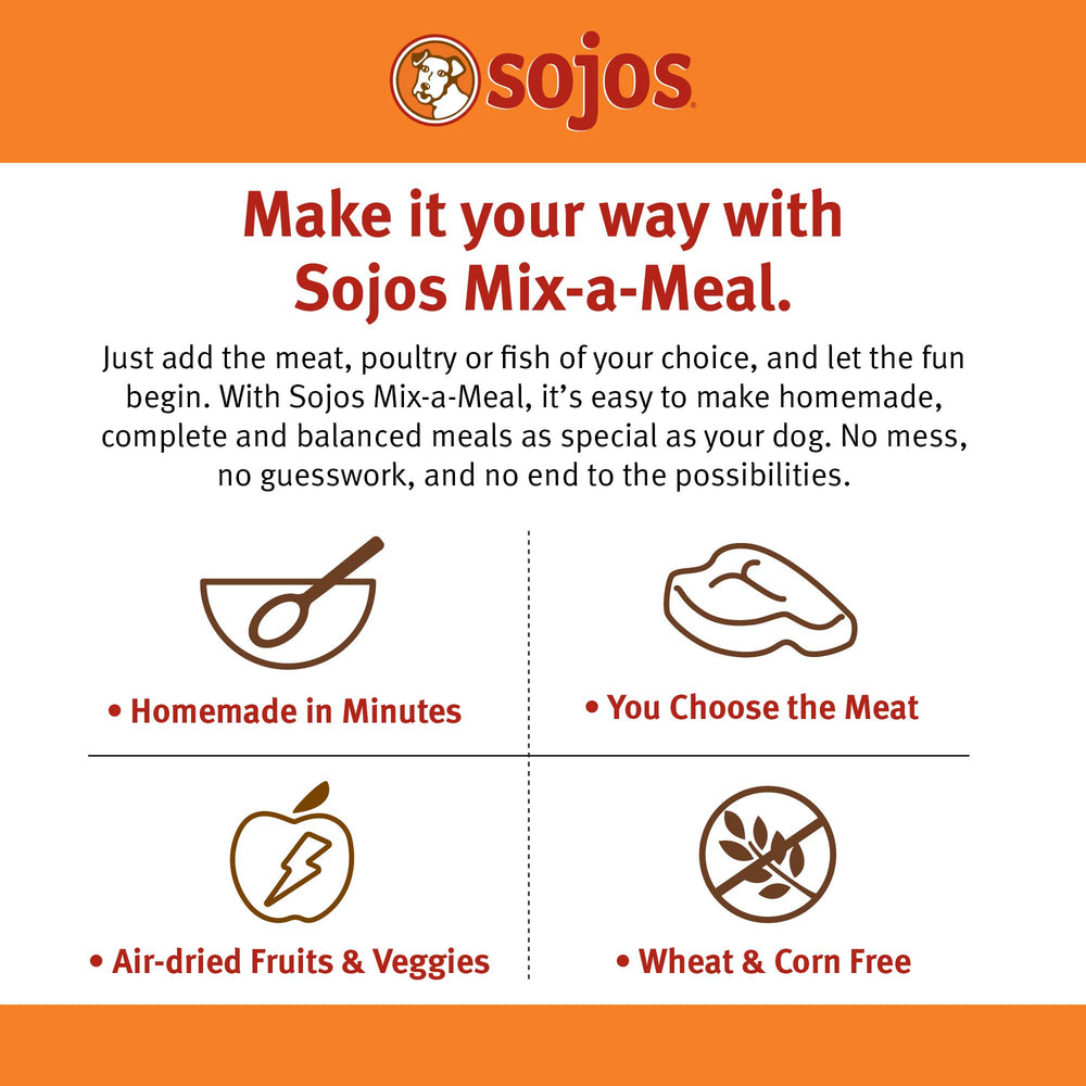 Sojos Mix-A-Meal soaking action rehydrating ingredients