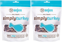 SOJOS Simply Turkey Dog Treats two-bag display highlighting convenient training rewards