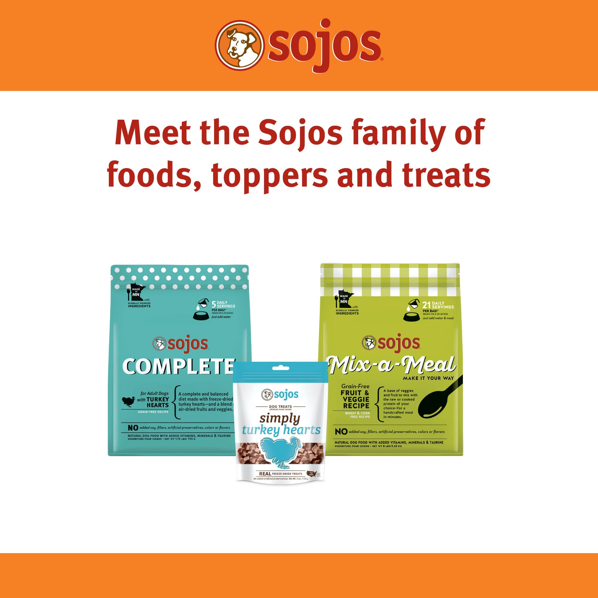 Sojos Simply Turkey made in the USA with globally sourced ingredients