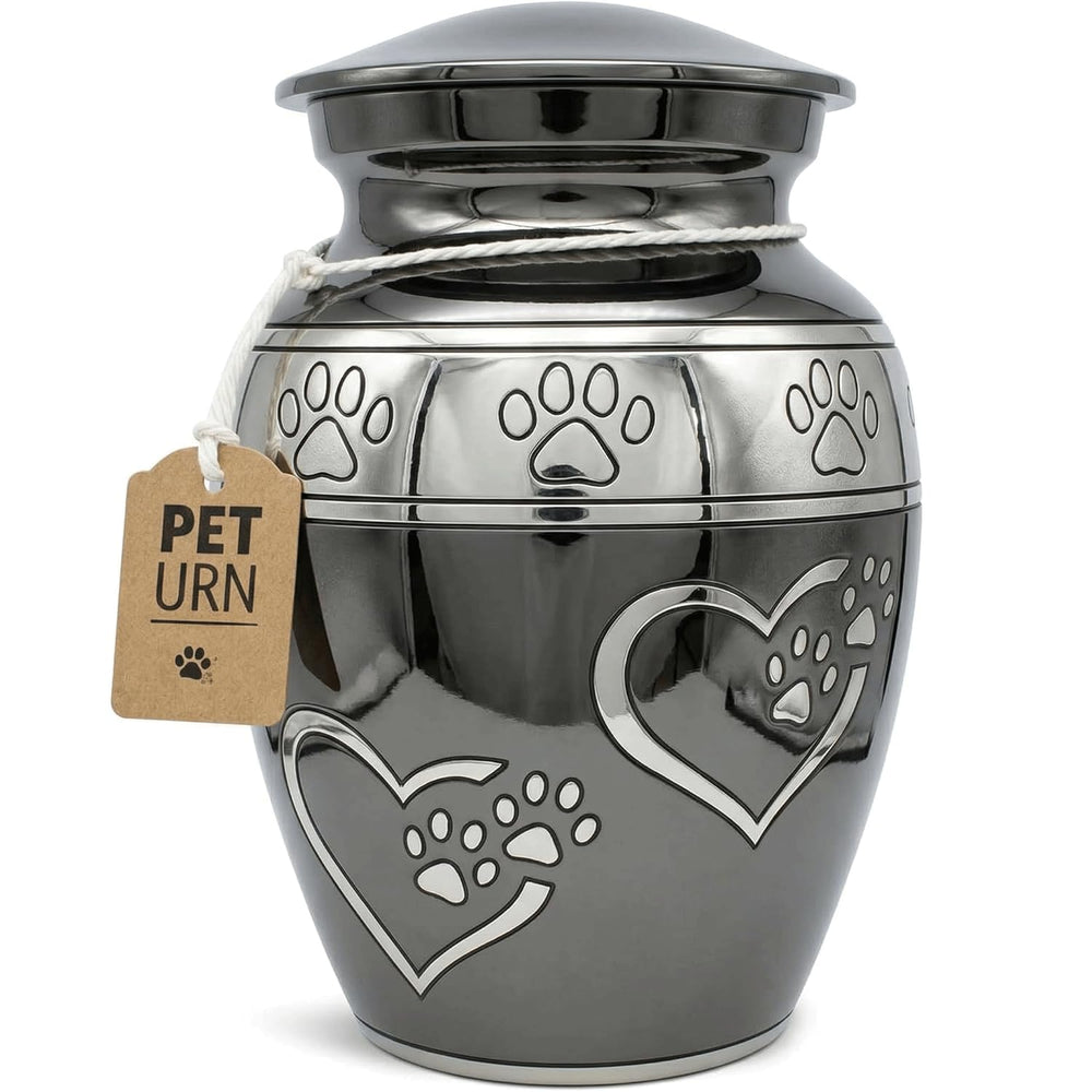 Solace Forever medium pet urn with paw-print memorial for pets up to 55 lbs.