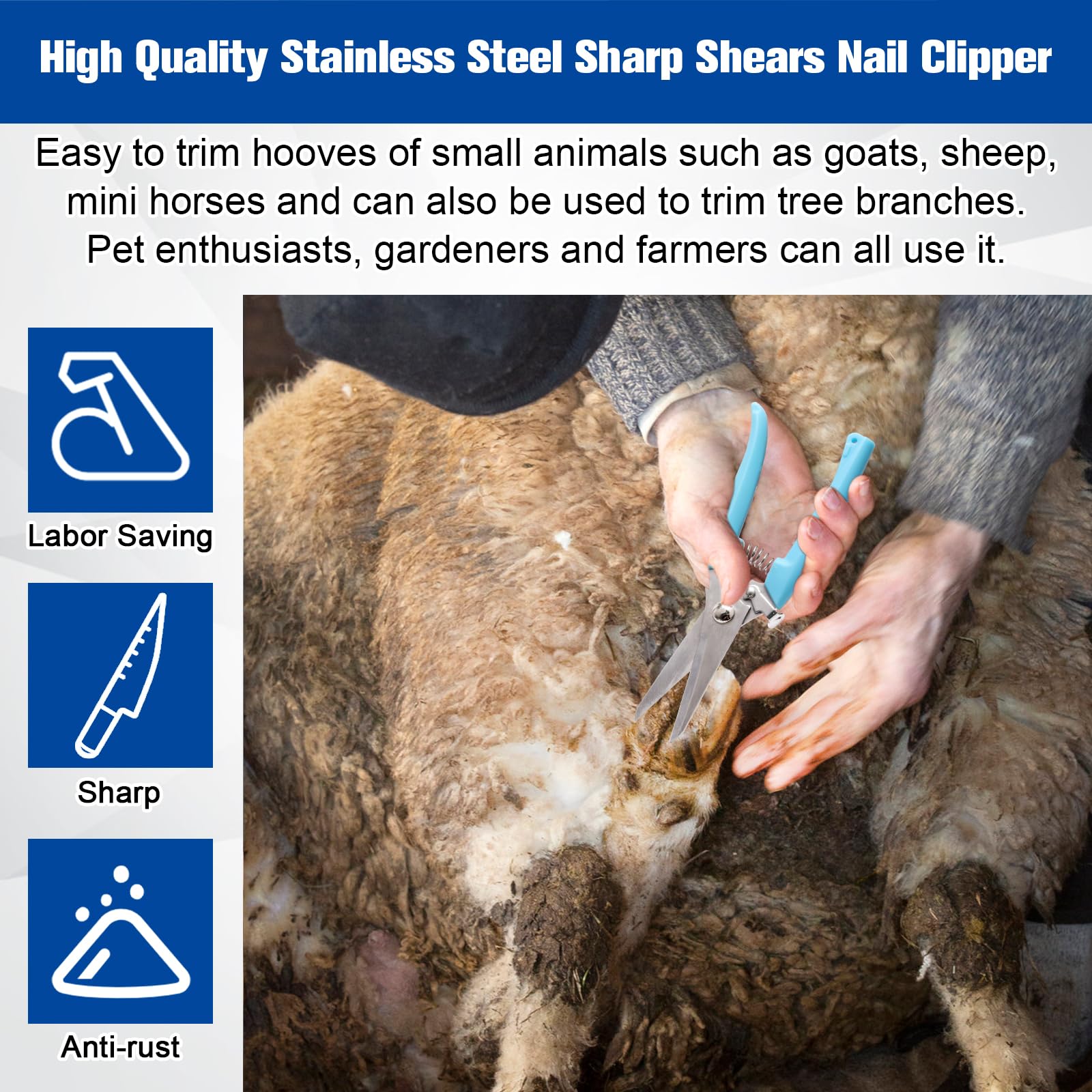 Solaradgy goat hoof trimmer kit gloves enable comfortable use for beginners