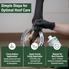 The Soleful Equine hoof oil texture and shine highlights supple, hydrated hooves