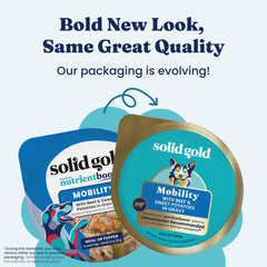 Solid Gold serving topper over kibble shows easy way to boost flavor and moisture.