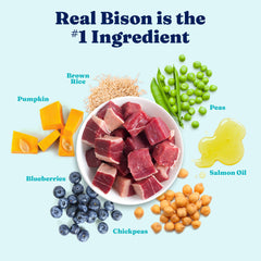 Solid Gold Bison dry dog food real bison ingredient signals quality protein for active dogs