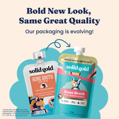Solid Gold collagen-rich bone broth supports hydration for cats.