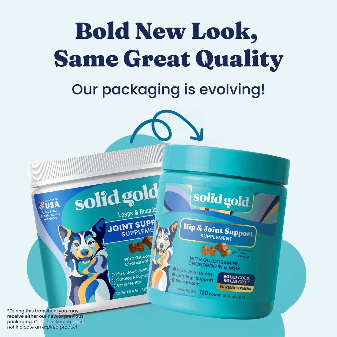 Solid Gold hip joint chews closeup highlights chewy texture and flavor appeal.