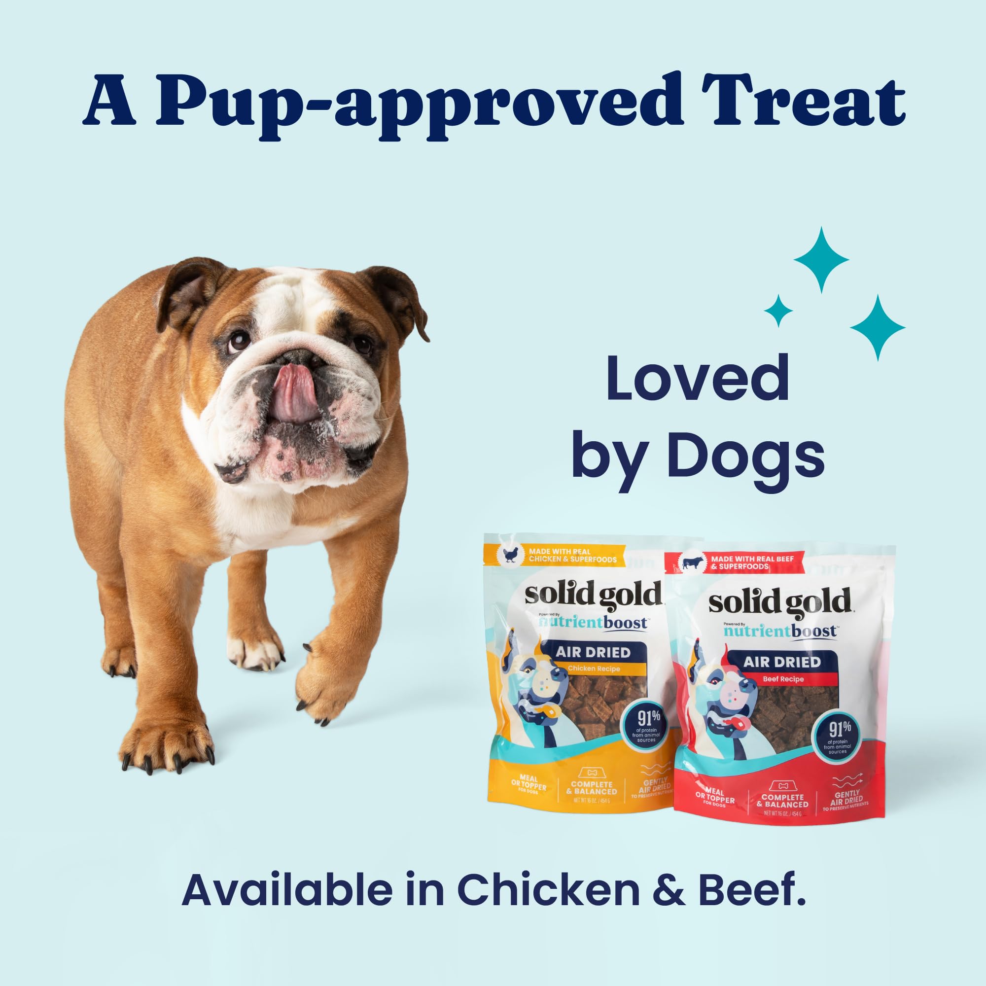 Solid Gold high-value air dried dog treats for special occasions.