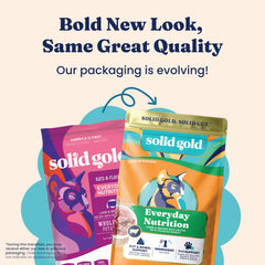 Solid Gold salmon oil provides omega fatty acids for coat and skin hydration.