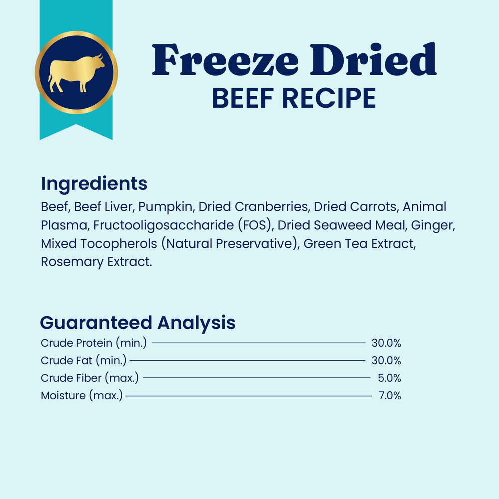 Solid Gold real-beef-pumpkin freeze-dried bites for nutrient-dense toppers.