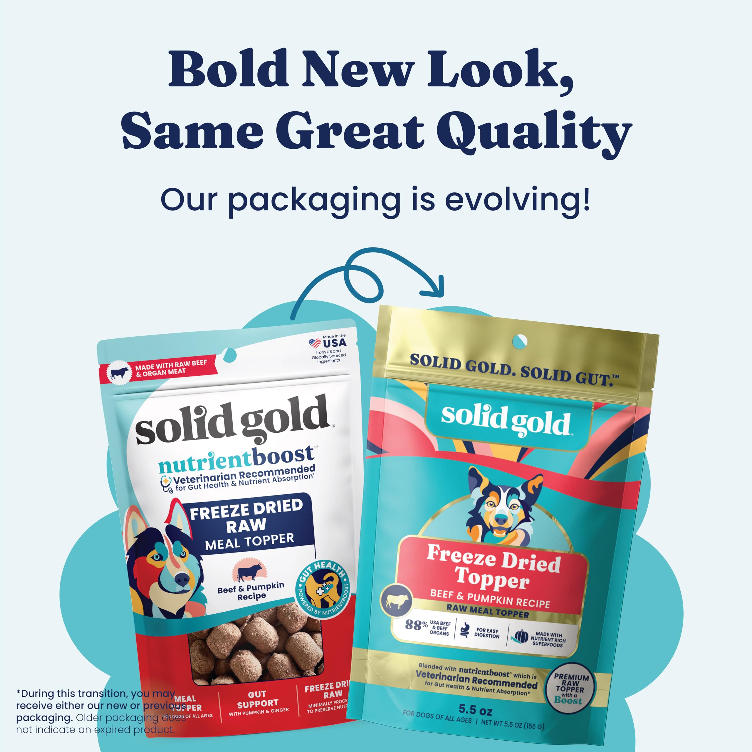 Solid Gold NutrientBoost topper packs protein and nutrients in one bite.