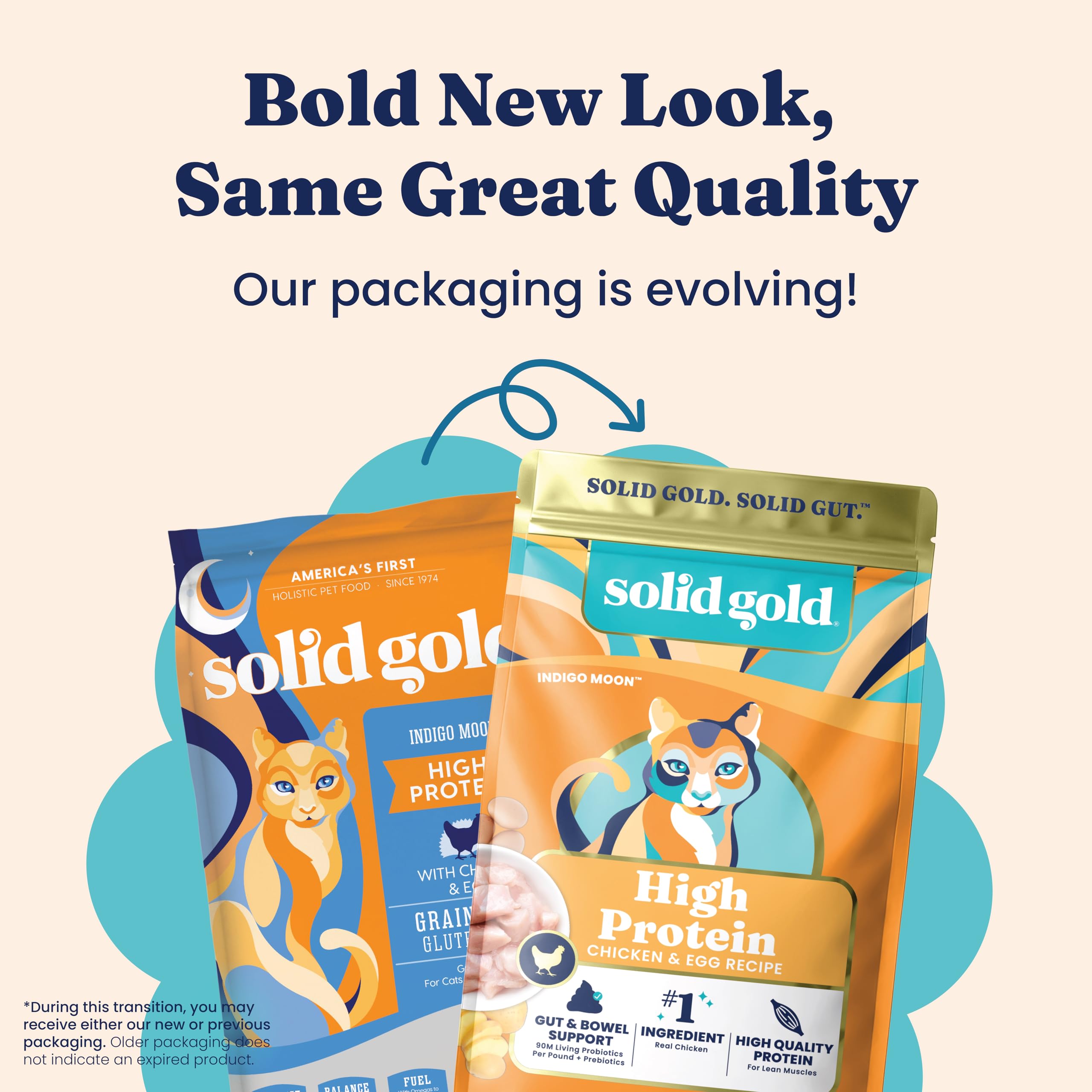 Solid Gold grain-free ingredients feature chicken and whole egg.