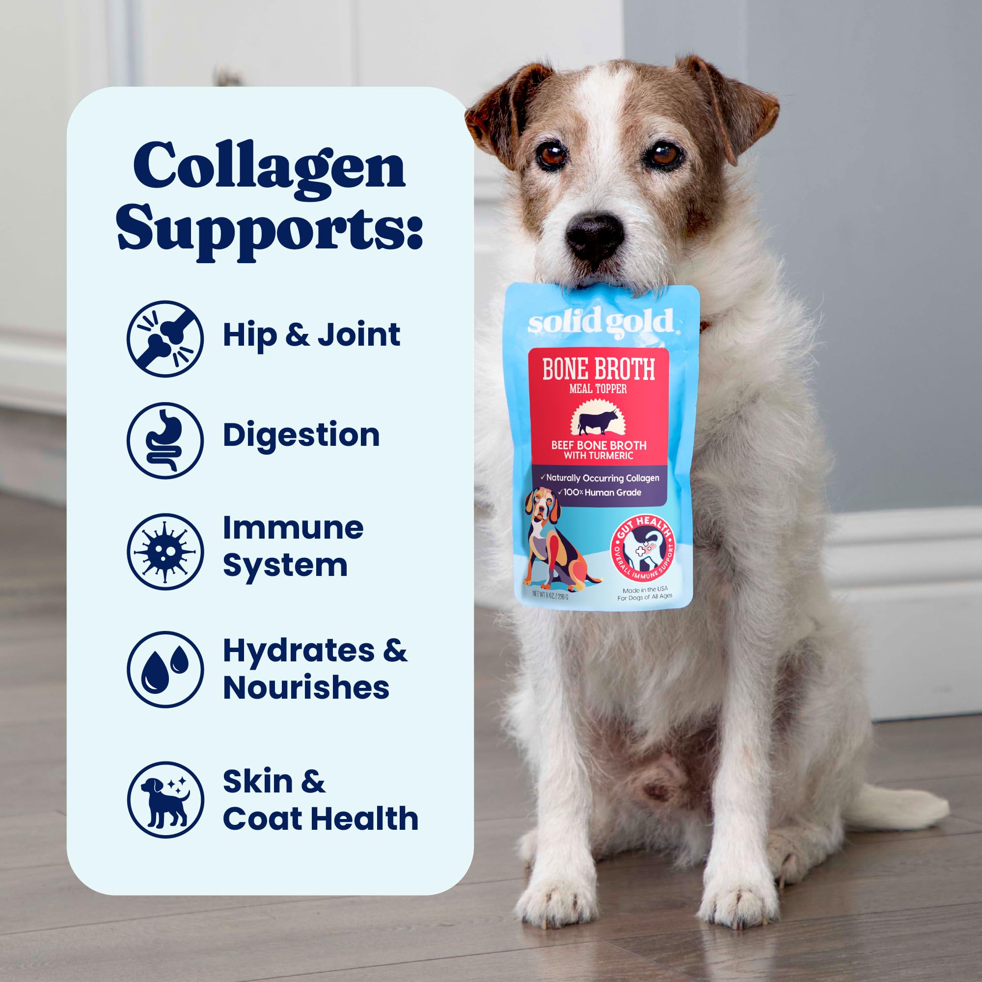 Solid Gold hydration boost for dogs through flavorful broth.