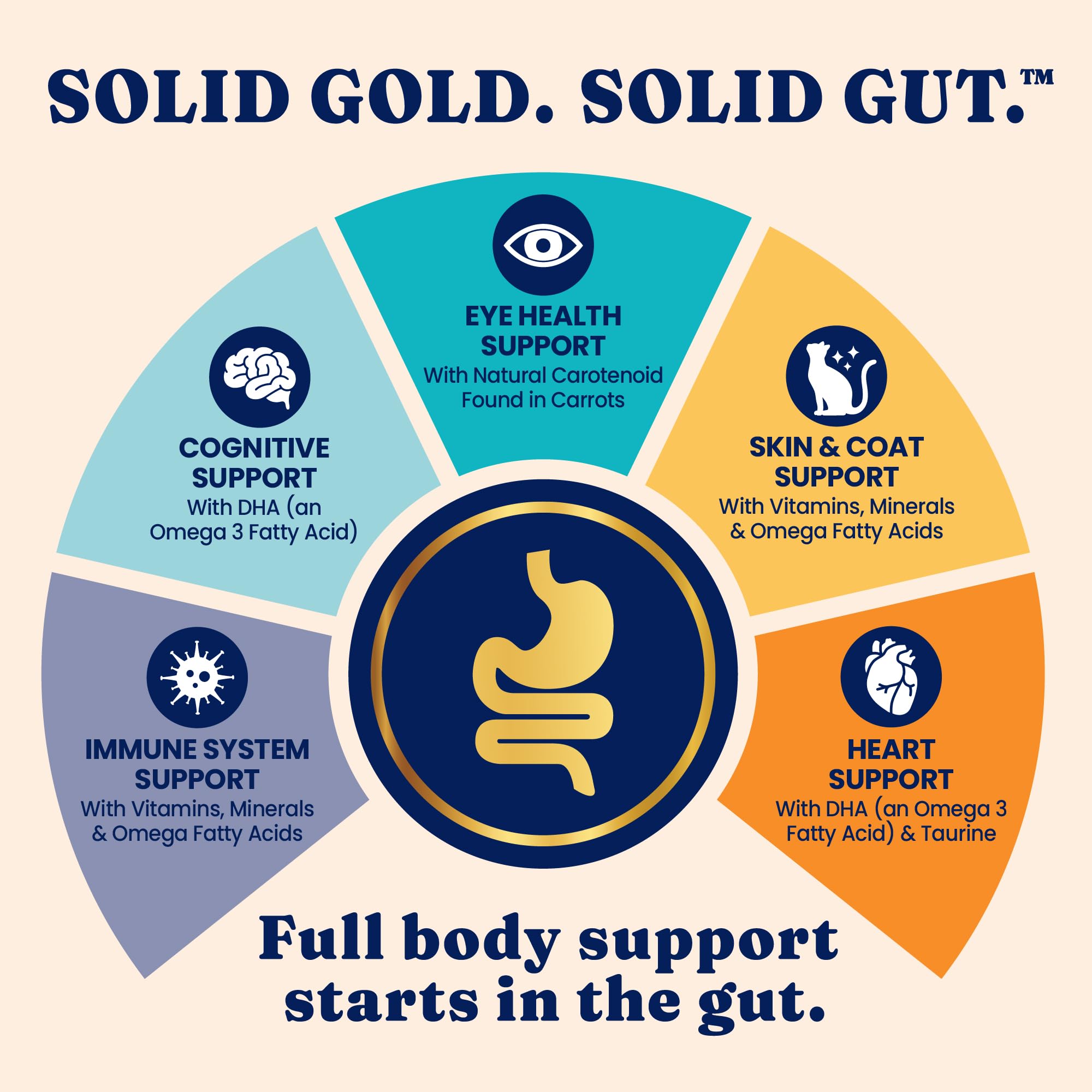 Solid Gold indoor cat hydration broth supports moisture during meals.