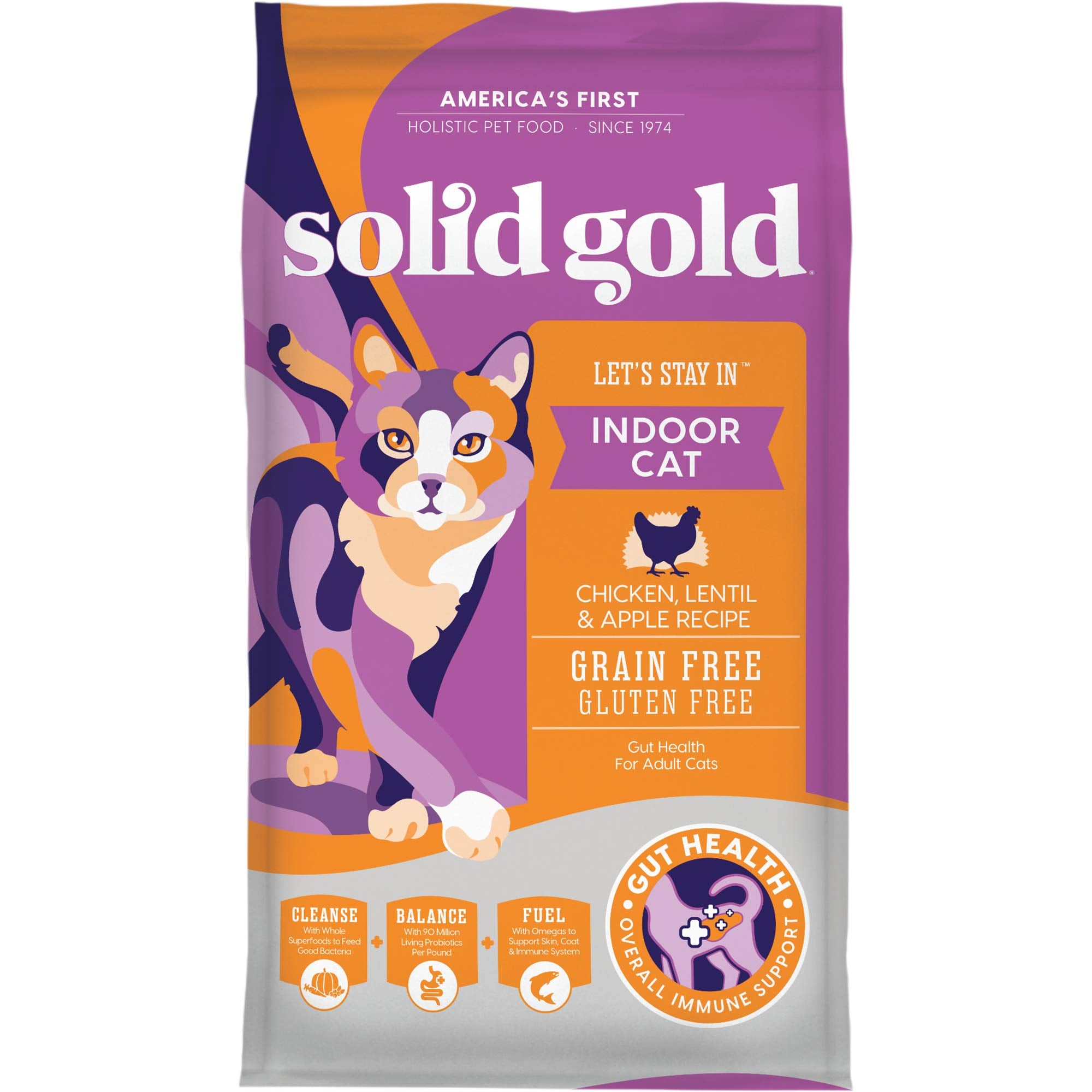 Solid Gold Indoor Dry Cat Food chicken protein ingredient close-up.