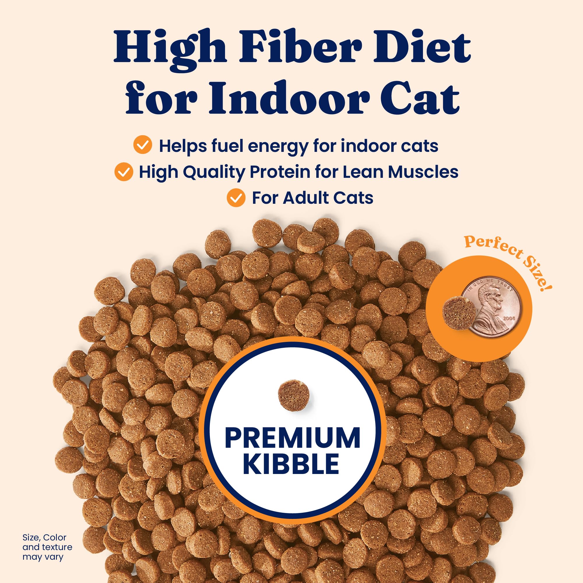 Solid Gold Indoor Dry Cat Food kibble close-up highlighting texture and ingredients.