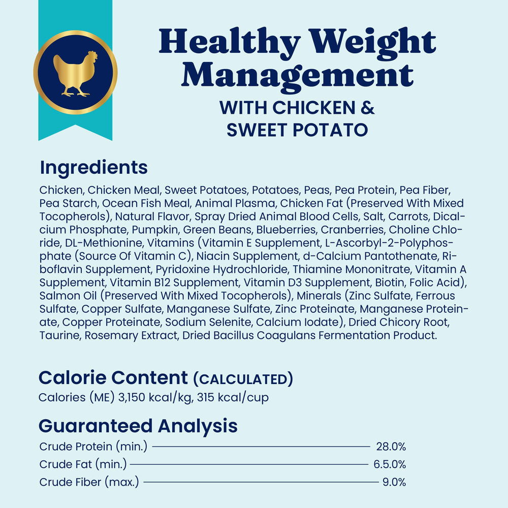 Solid Gold low-fat, low-calorie dog food supports weight goals.