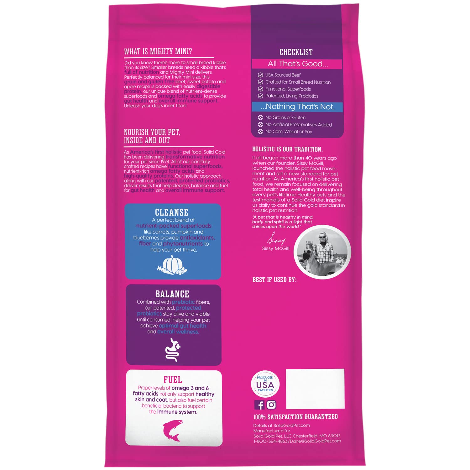 Solid Gold Mighty Mini all ages formula suitable for puppies to seniors