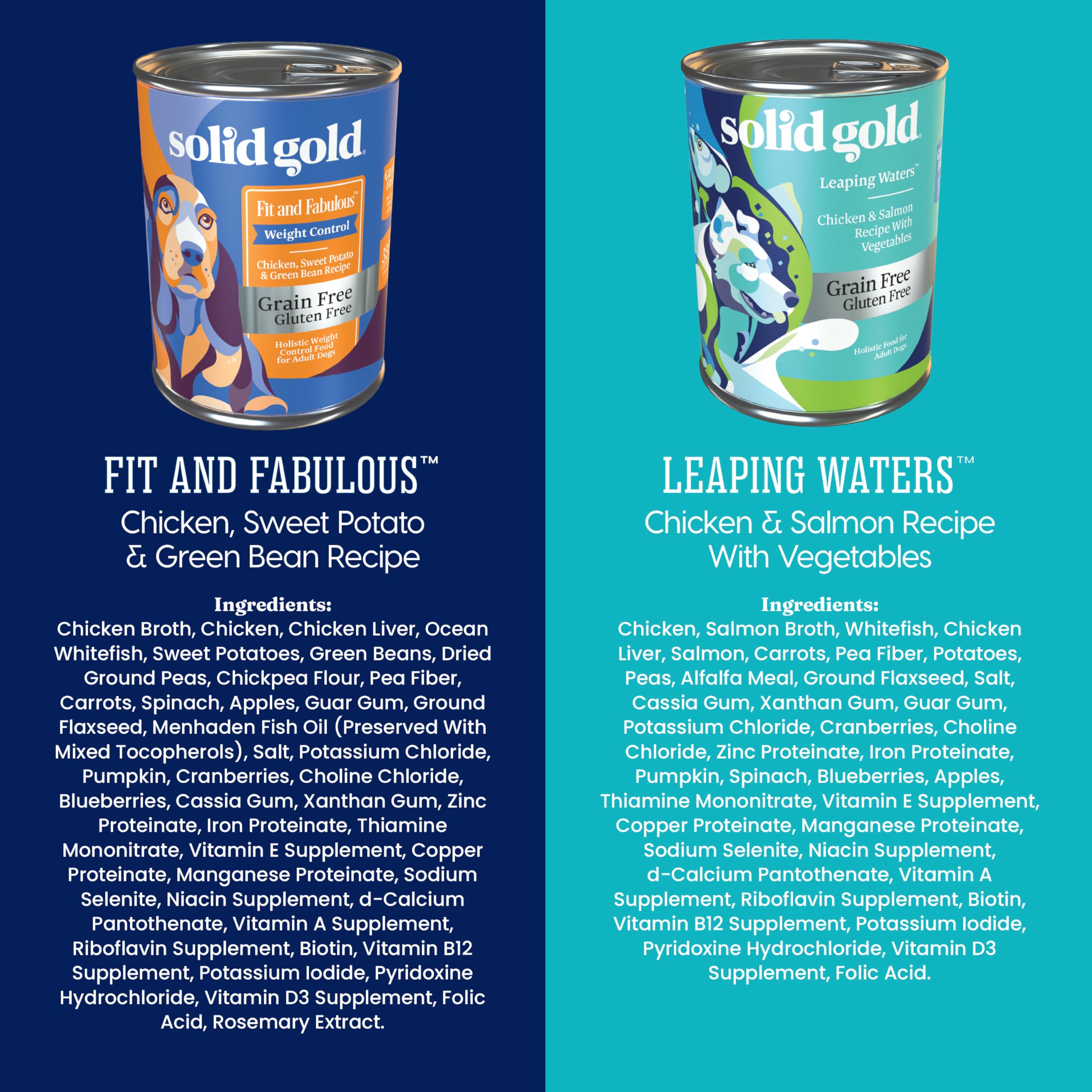 Solid Gold packaging and can label display shows convenient 6-pack