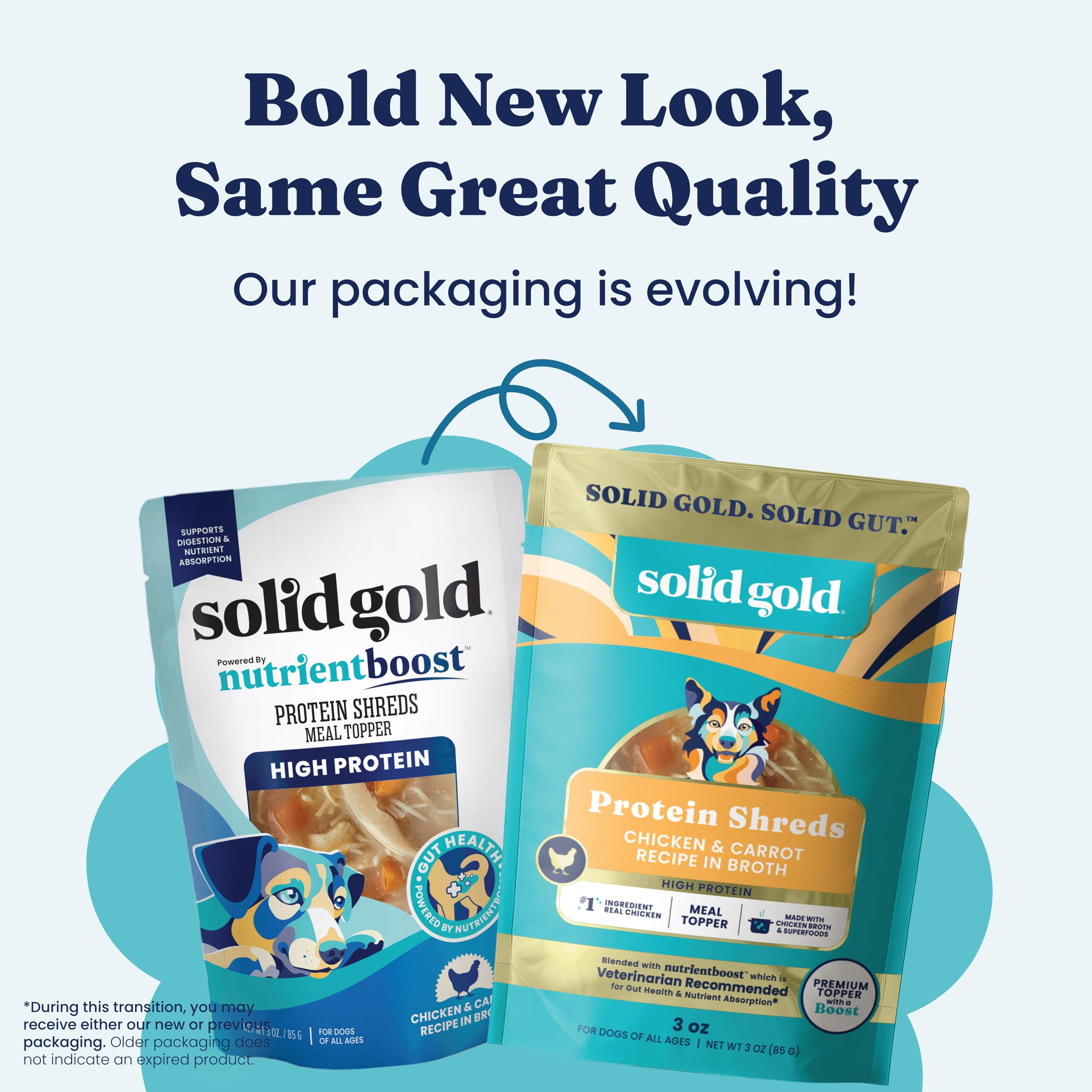 Solid Gold Protein Shreds nutrientboost formula aids nutrient absorption during meals.