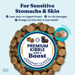 Solid Gold Salmon dog food probiotics per pound shown to aid digestion.