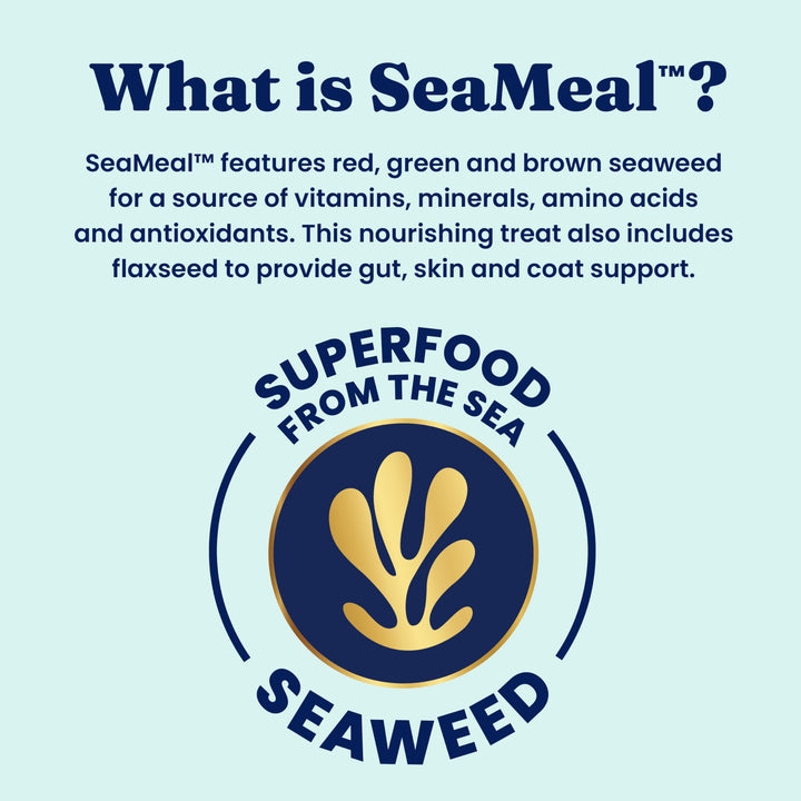 Solid Gold SeaMeal label highlights sea kelp immune and nutrient support.