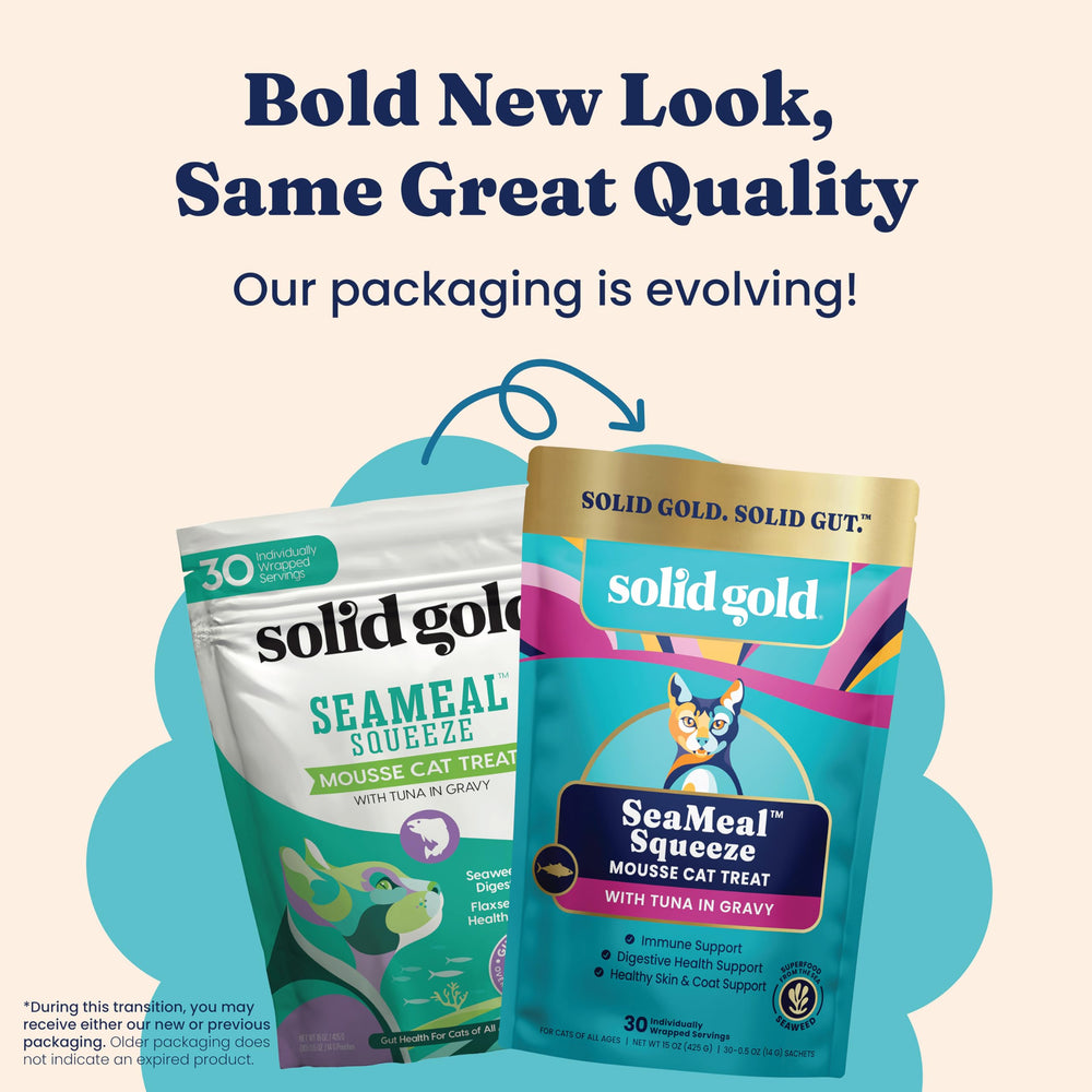 Solid Gold SeaMeal Squeeze flaxseed supports skin and coat health