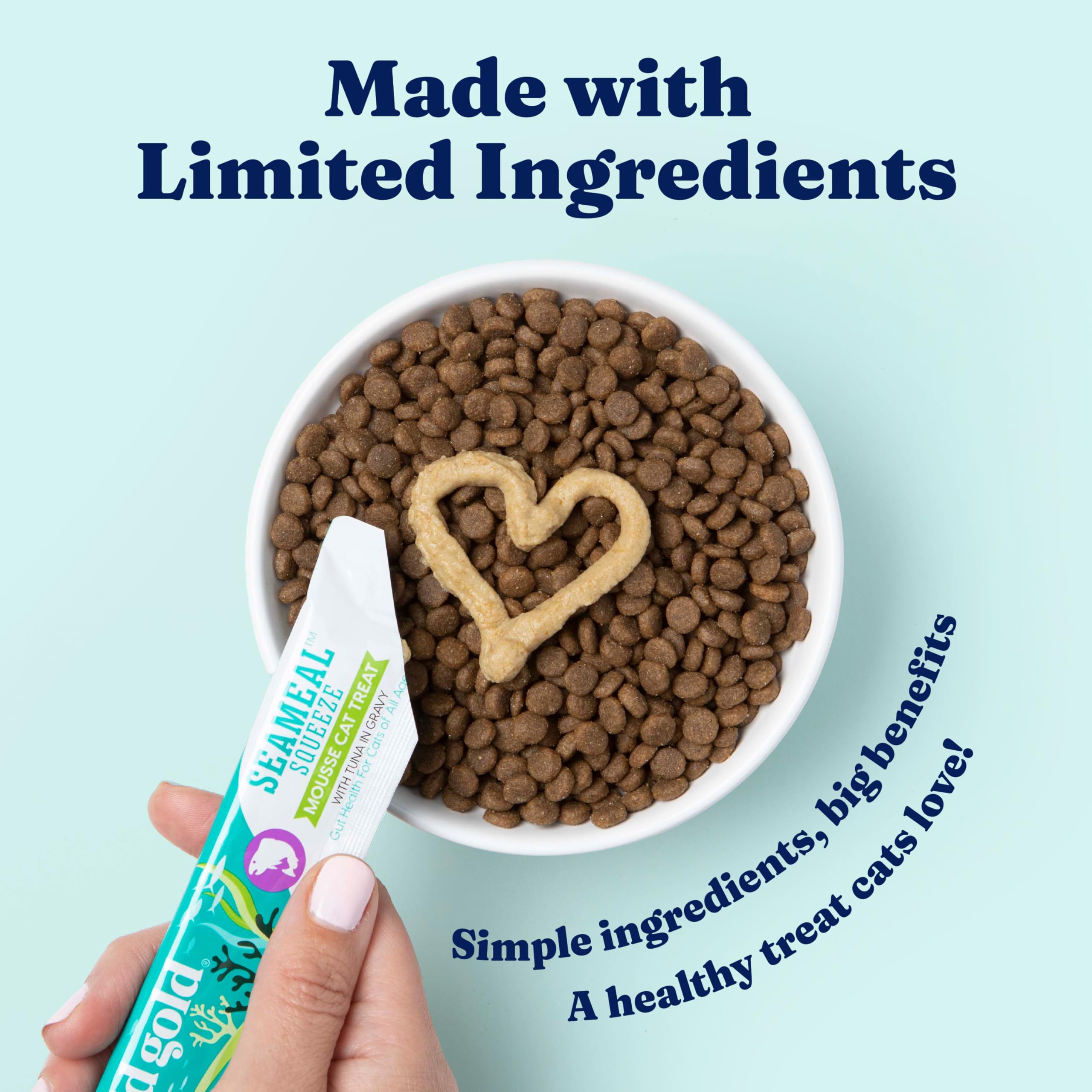 Solid Gold SeaMeal squeeze-tube dispensing creamy puree for cats.
