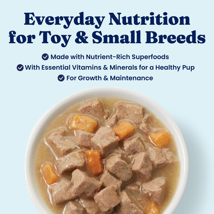 Solid Gold small-breed wet food with probiotic ingredients to support digestion.