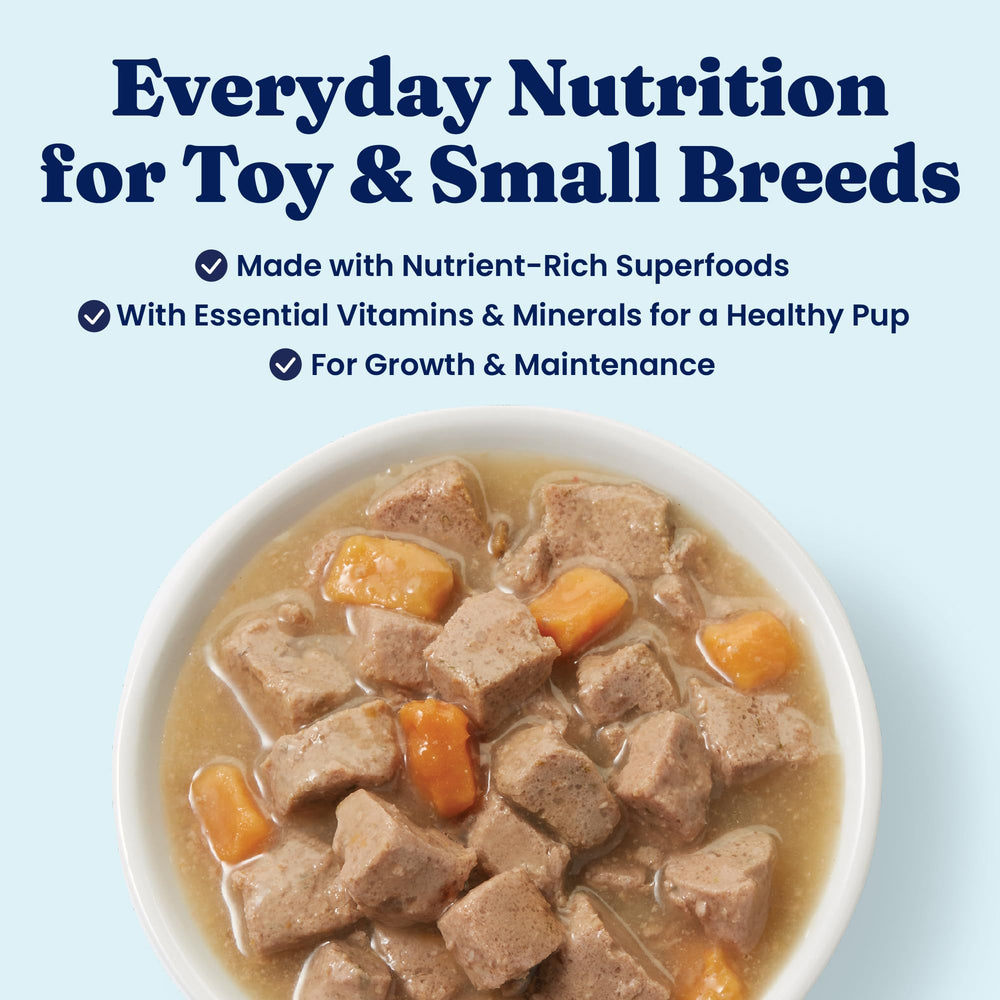 Solid Gold small-breed wet food with probiotic ingredients to support digestion.
