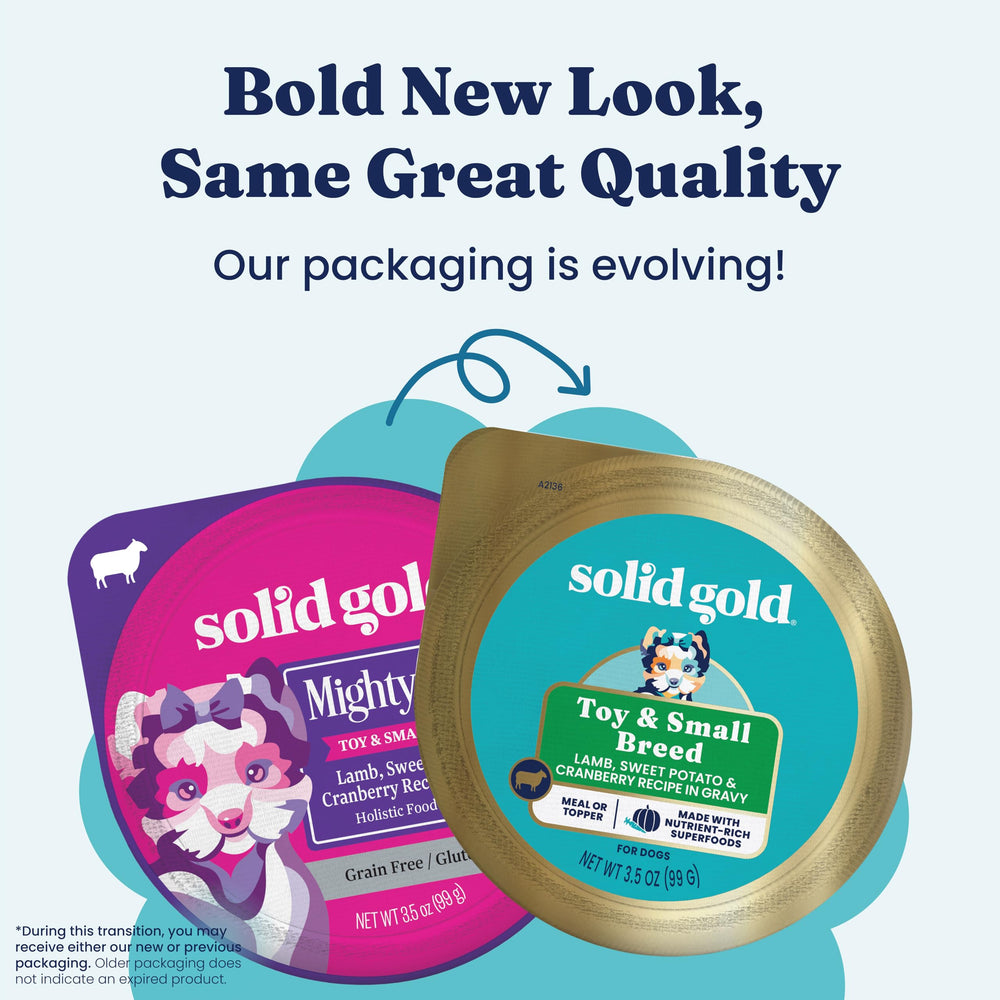 Solid Gold soft-texture wet food image suitable for puppies and seniors.