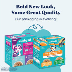 Solid Gold soft-texture wet food facilitates easy chewing.