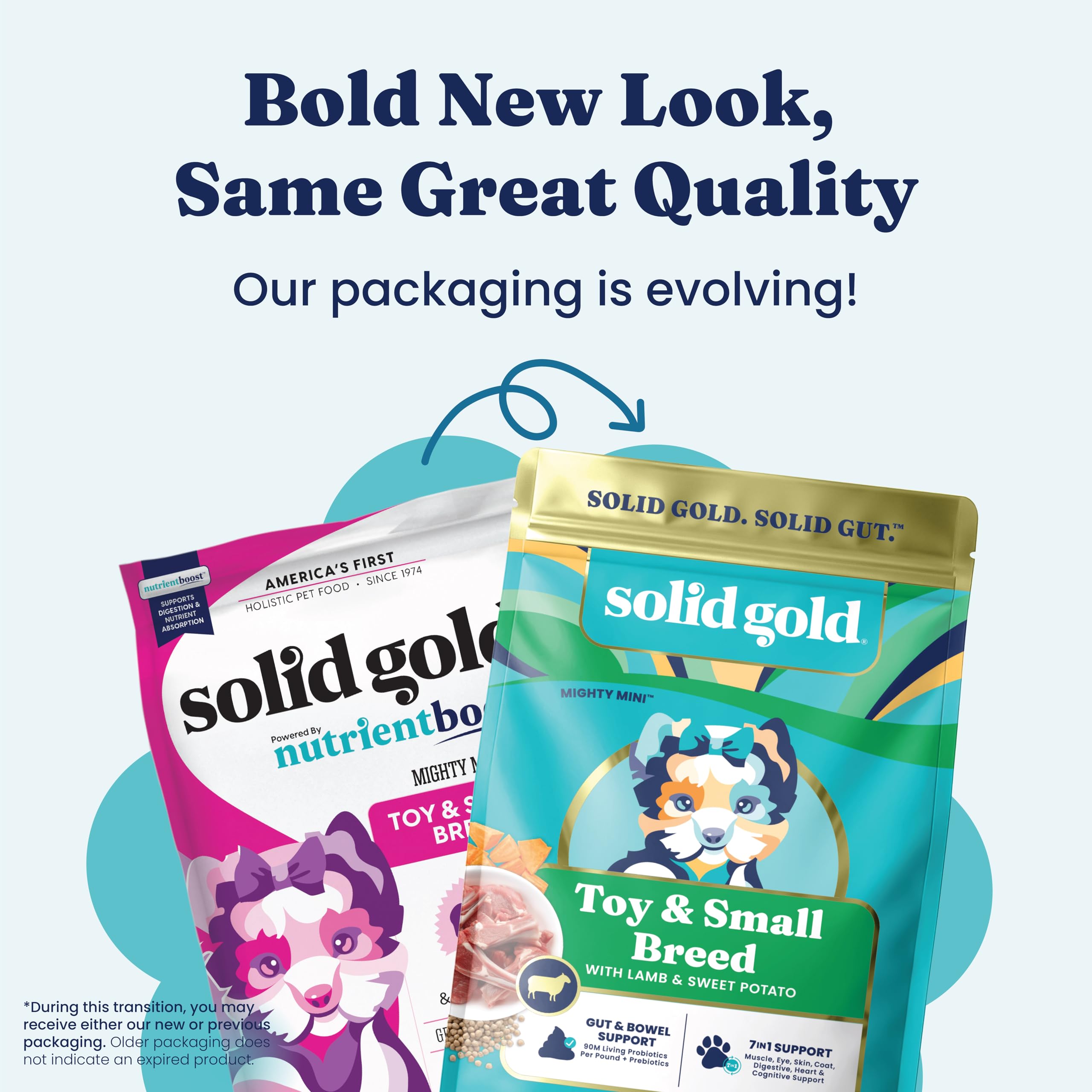 Solid Gold Toy & Small Breed grain-free formula image emphasizing allergy-friendly nutrition