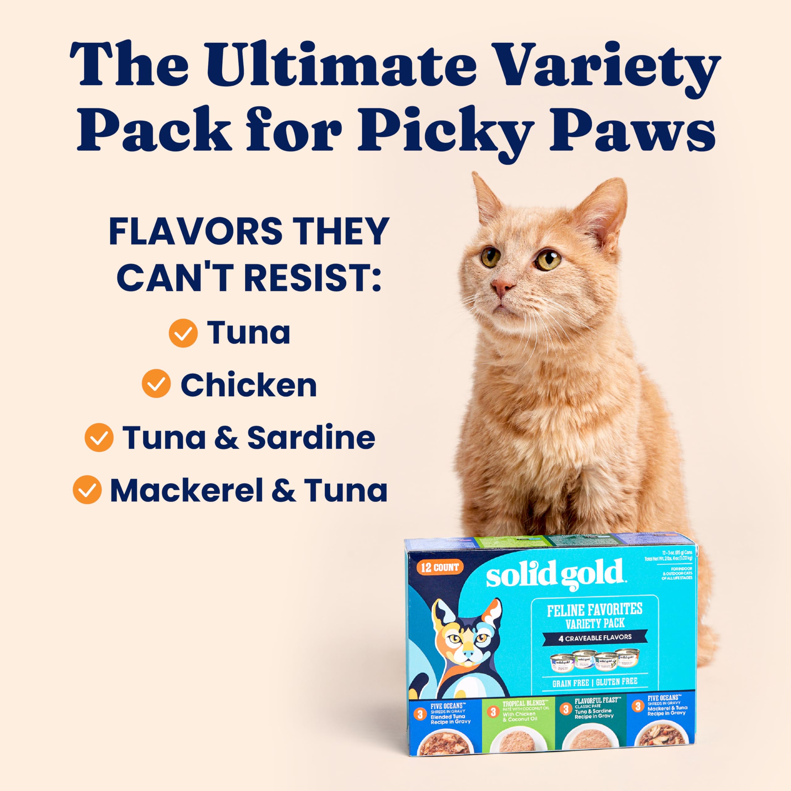 Solid Gold chicken pate can showing soft texture for picky eaters.