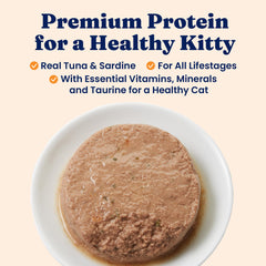 Solid Gold Wet Cat Food Pate texture closeup shows smooth pate for picky eaters.