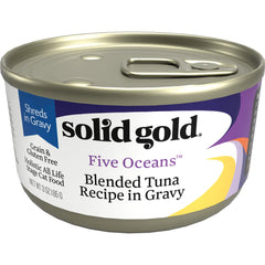 Texture-rich Solid Gold wet cat food, perfect as a mealtime topper
