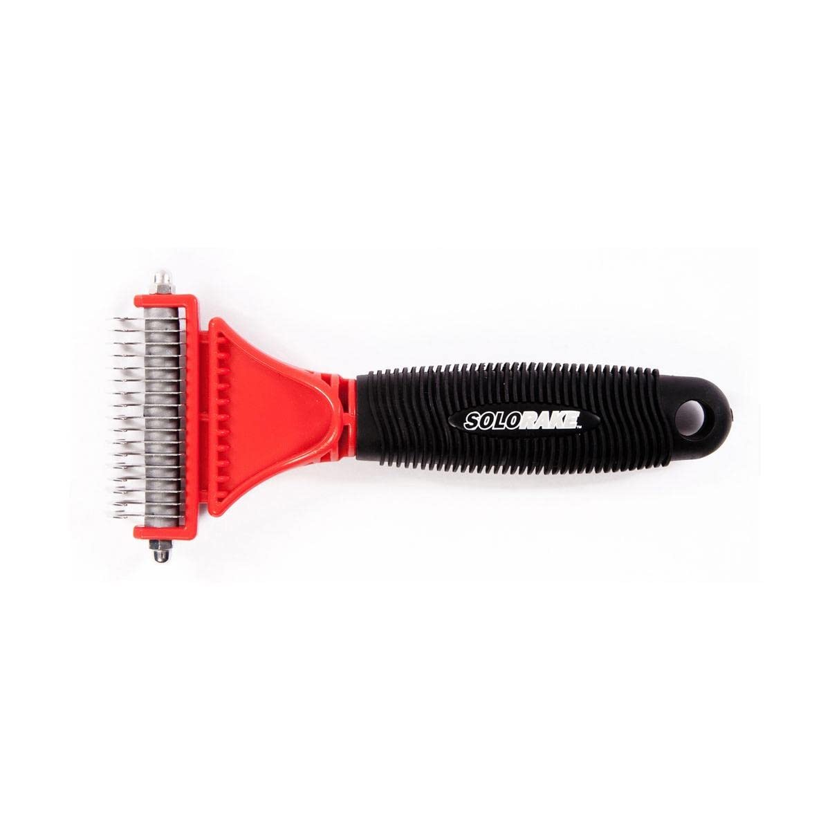SoloGroom Solorake applied to horse coat for a smooth, humane grooming finish.