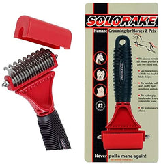 SoloGroom Solorake used on pet coat for a quick, gentle finish.