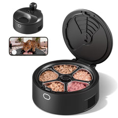 SOLOWINNER automatic cat feeder front view for easy daily feeding.