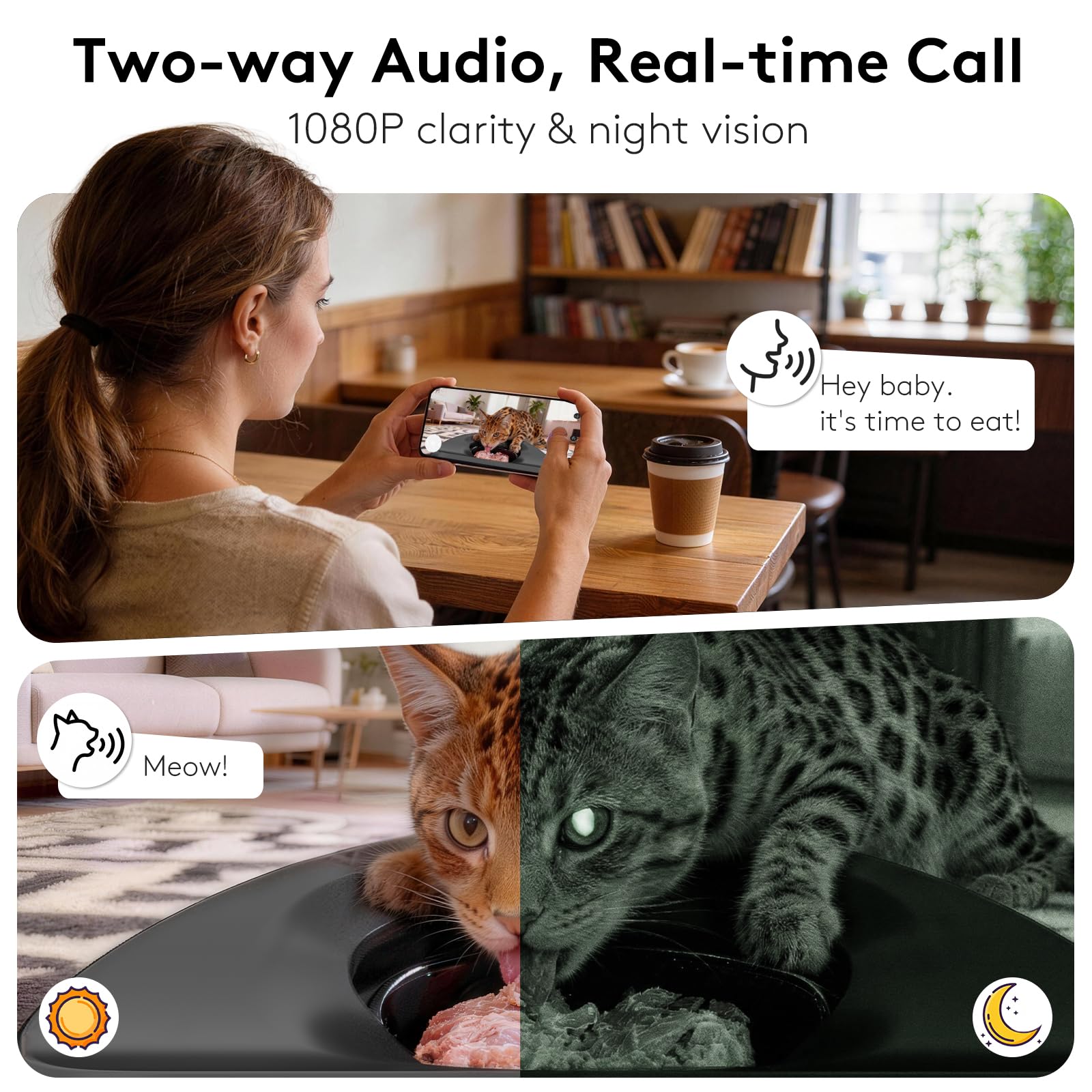 SOLOWINNER night vision camera enables monitoring even in low light.