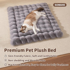 SOMAHE cat bed mat demonstrates machine-washable convenience with plush rebound.