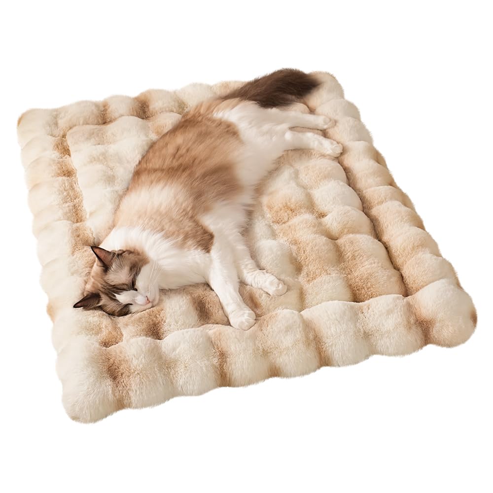 SOMAHE cat bed with plush faux fur for cozy kneading comfort.