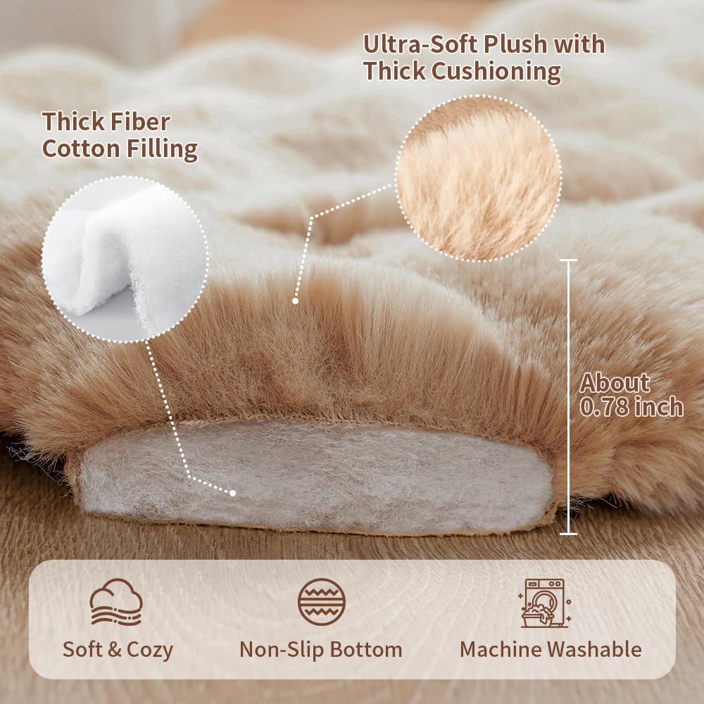 SOMAHE dense plush fibers resist pilling and fraying for long-lasting softness.