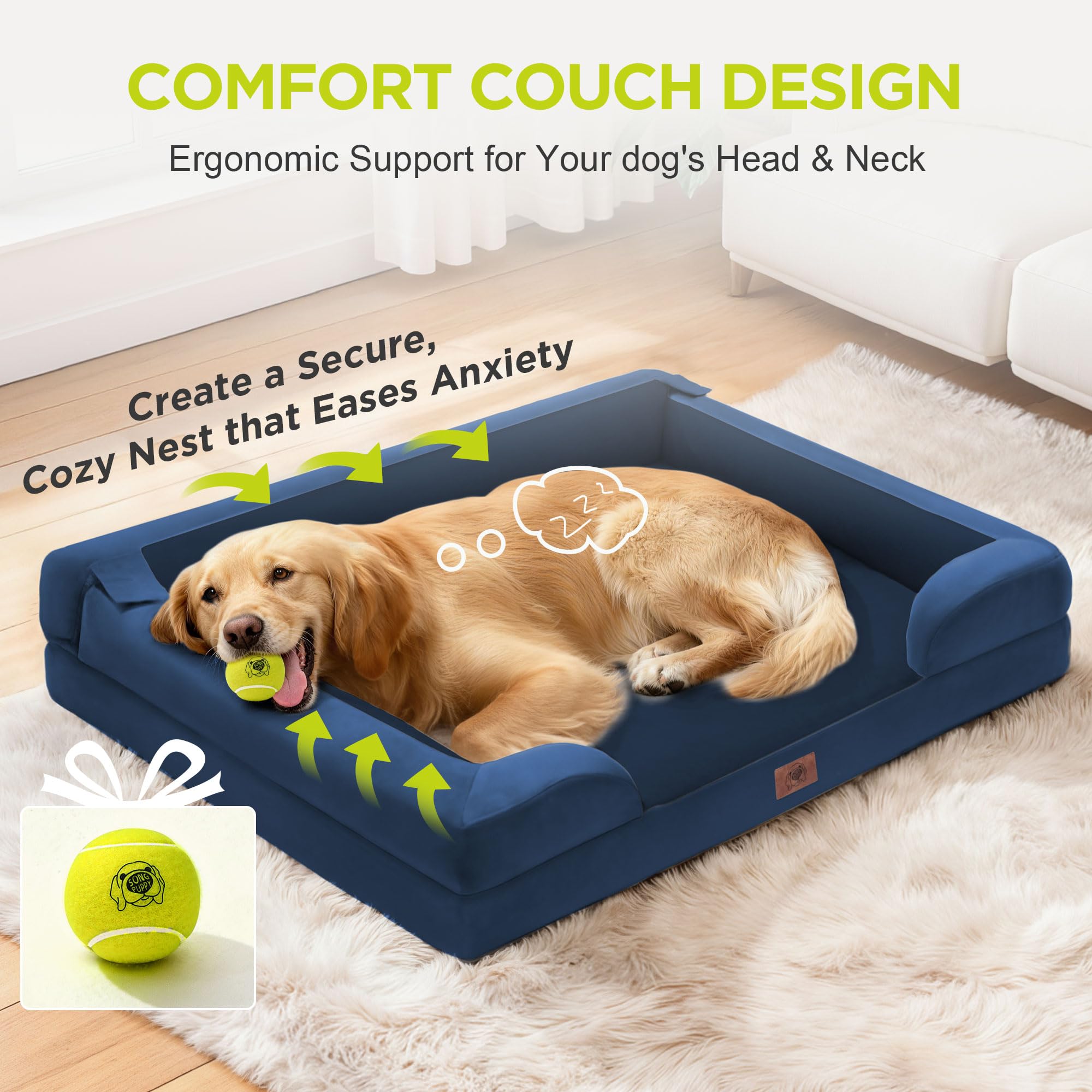 Song Puppy CertiPUR-US foam and OEKO-TEX cover ensure safe materials.