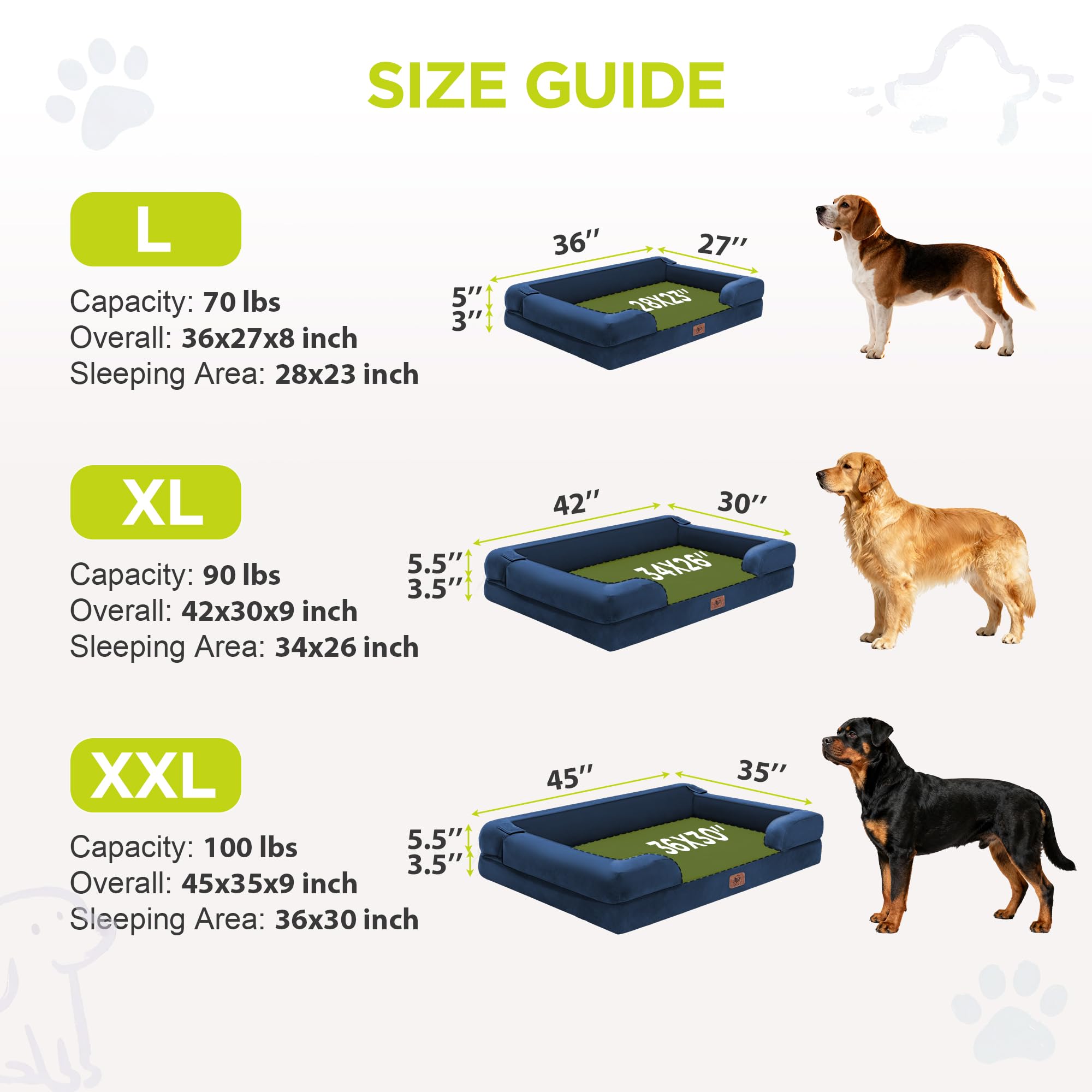 Song Puppy bed with three bolsters creates a secure, cozy nest.