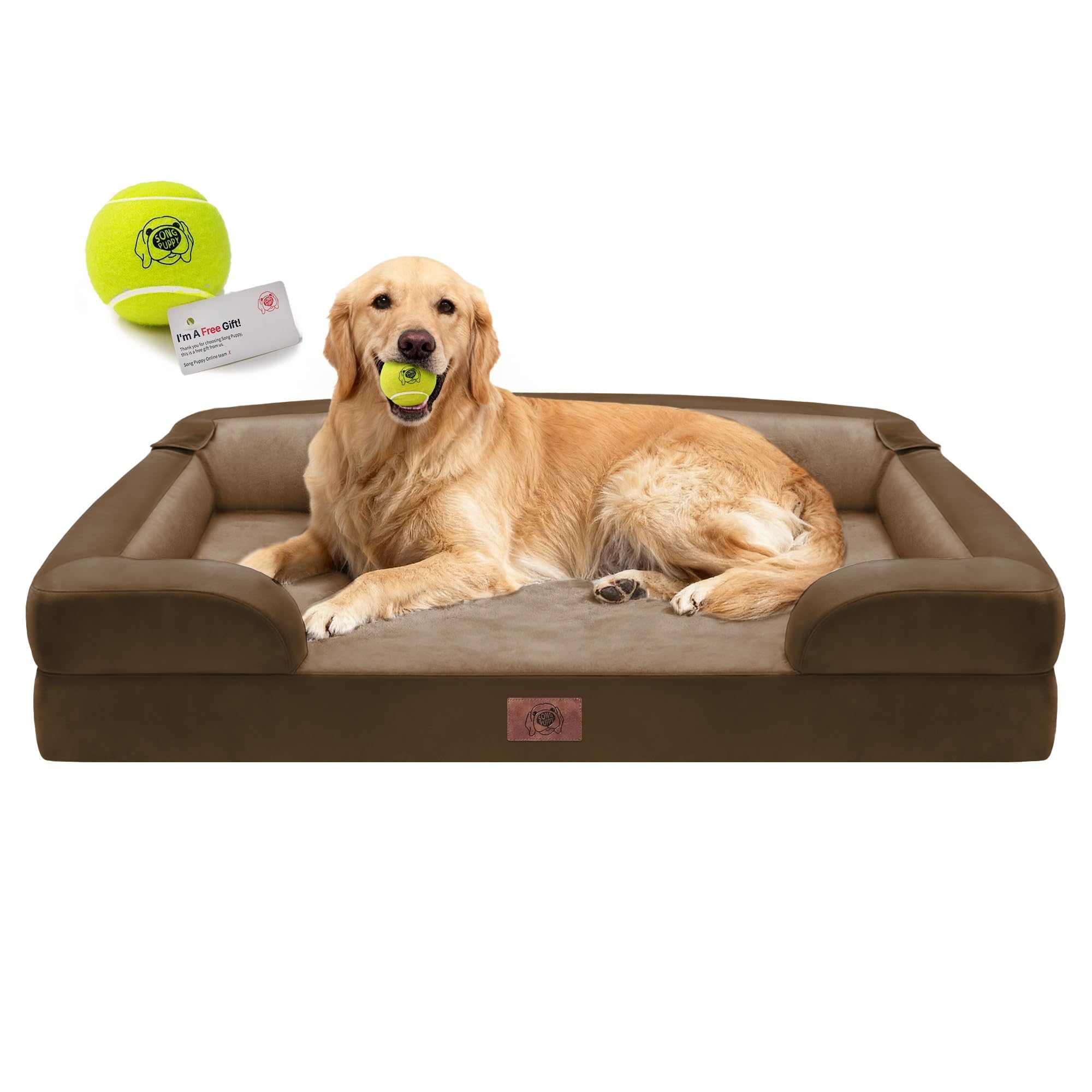 Song Puppy extra-large dog bed foam close-up shows joint-supporting memory foam.